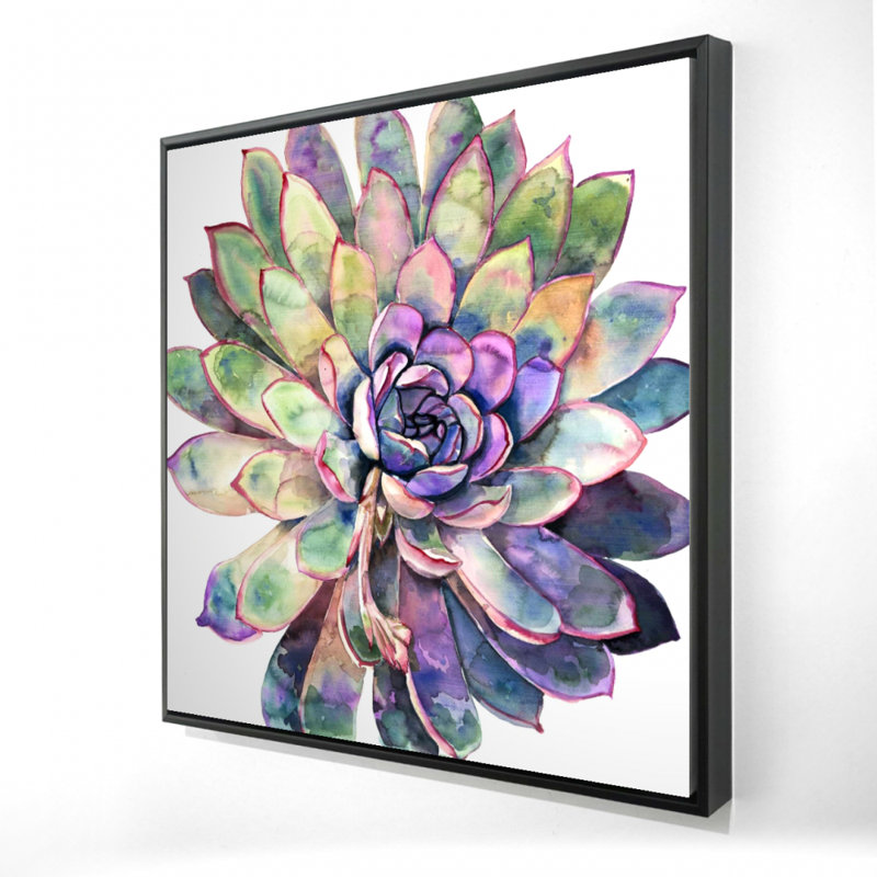 Multicolored Succulent - Office Botanical Framed Canvas Decor