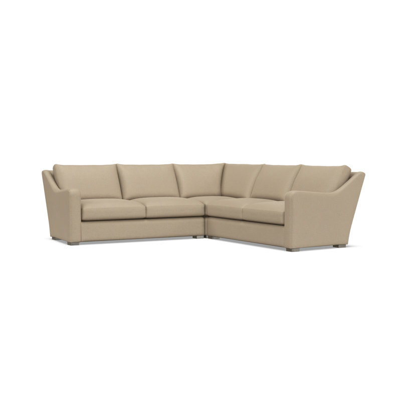 Bernhardt Ventura 3-Piece Fabric Sectional, 34.5" H x 107.5" W x 107.5" D, Yellow Polyester, Symmetrical