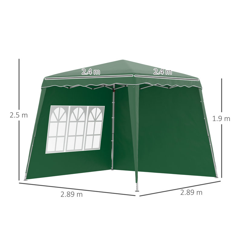 Avram Pop Up Canopy With Inclined Legs, Green