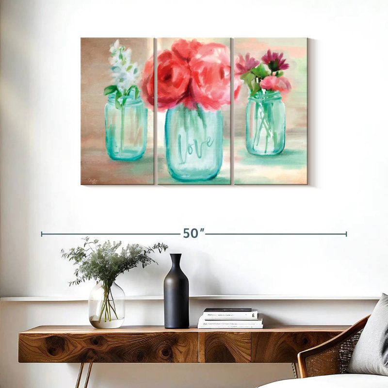 Trio de fleurs Harnek, H 24 po x l 38 po