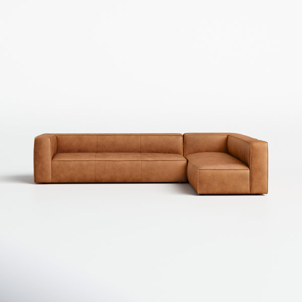 Camel Leather Sectional