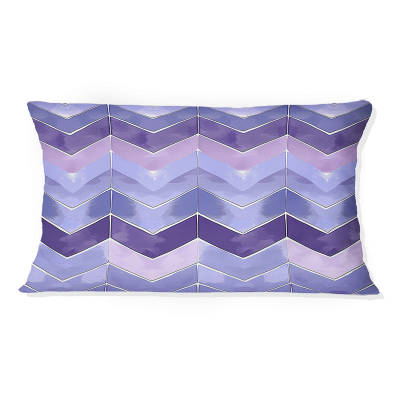 Coussin lombaire mauve Mid-Century Chevron Bliss IV
