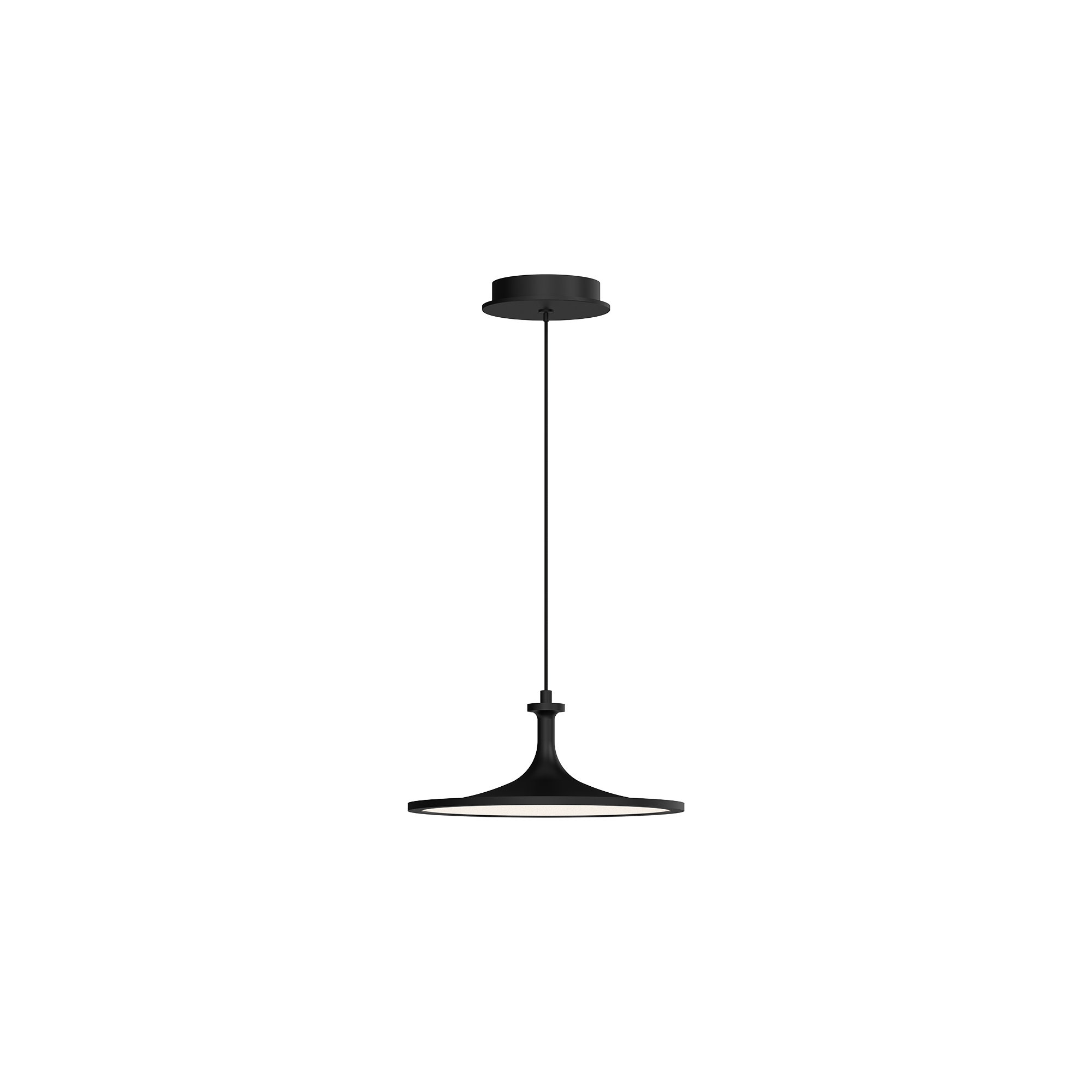 Daveney Single Light Dimmable LED Pendant, Matte Black, 5.25" H x 12" W x 12" D