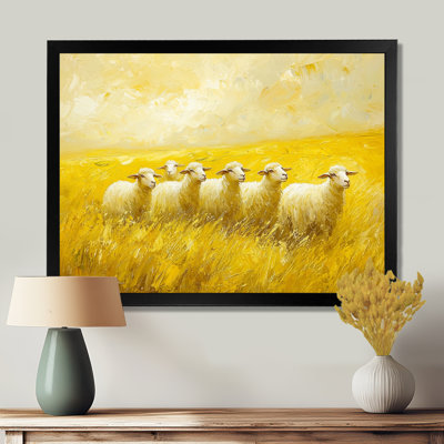 Diyaa Golden Fields of Sheep III - Sheep Large, art mural