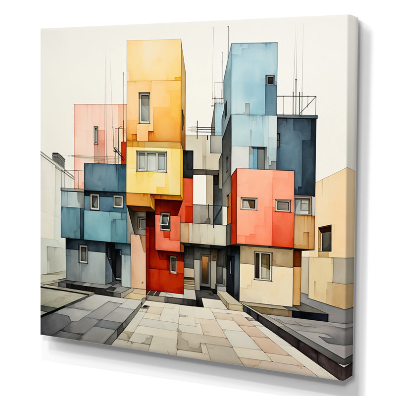 Street Art Paint II - Cityscapes Wall Decor, Toile tendue, H 24 po x l 24 po x P 1 po