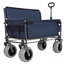 Chariot pliant 3 en 1 avec siège de banc - capacité de 500 lb, pneus de plage 9 po x 4 po pour le camping et la plage, bleu foncé-123510029