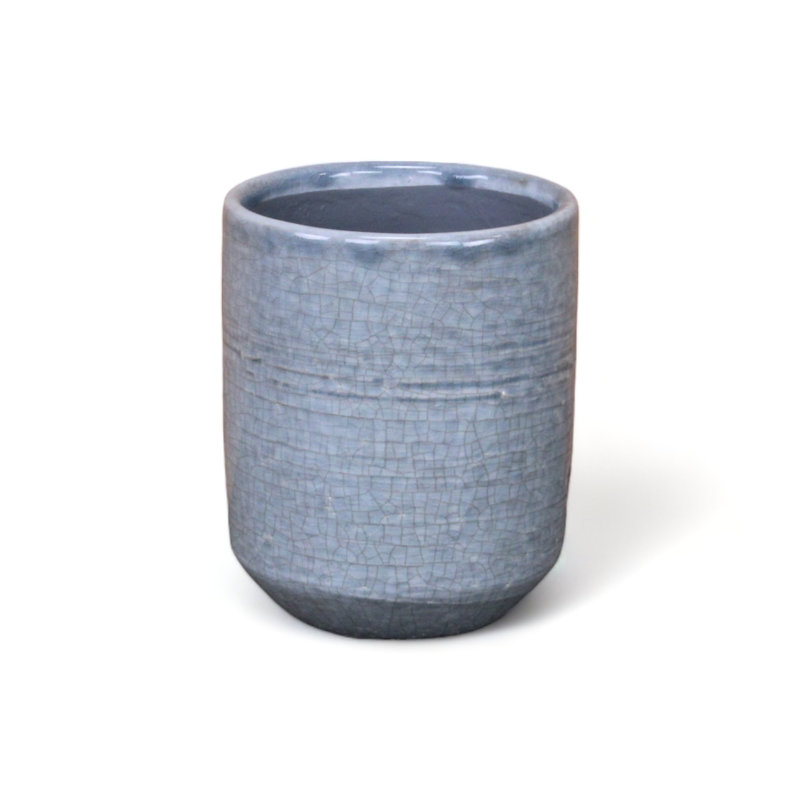 Pot à fleurs en céramique Sia, Gris, H 4,75 po x l 4 po x P 4 po