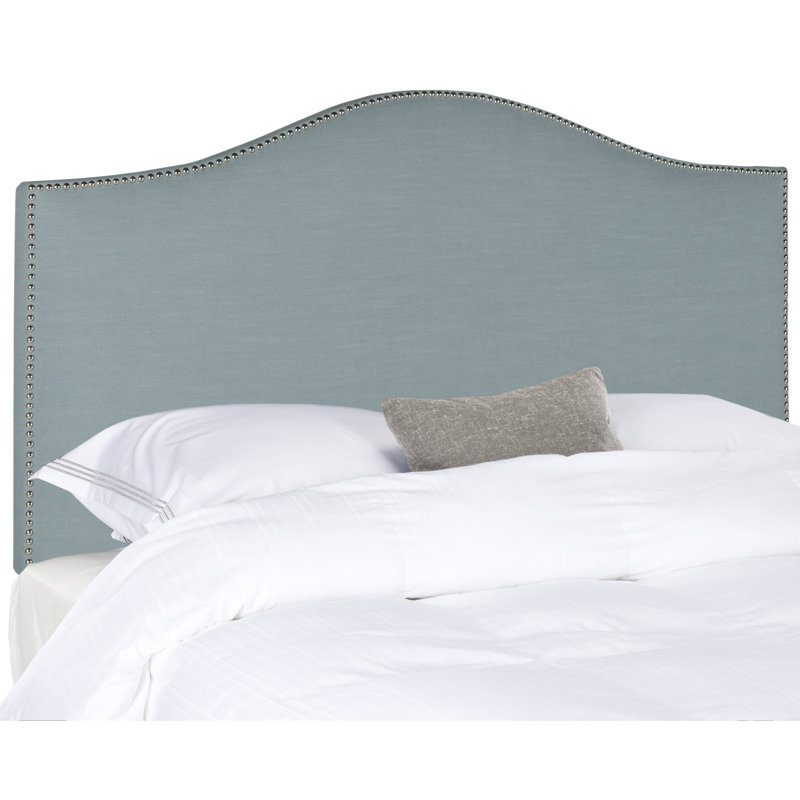 Upholstered Headboard, Queen, Polyester Sky Blue