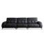 Canapé modulaire noir en similicuir-128983265