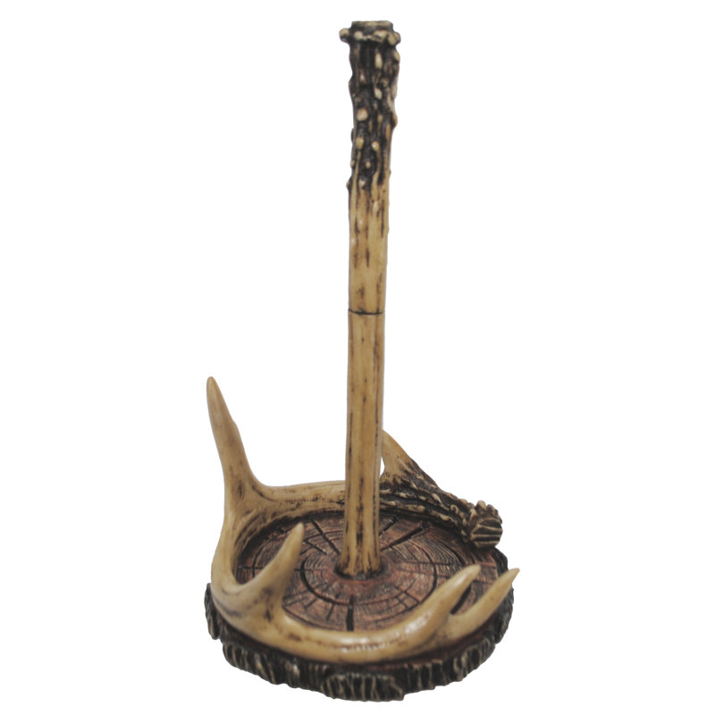 Rustic Beige Resin Antler Paper Towel Holder