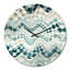Horloge murale à chevrons vert Serene Seashore-101235915