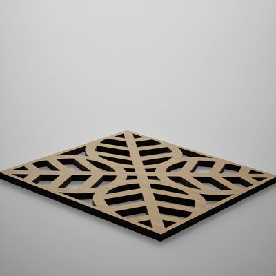 Garland Decorative Fretwork Wood Wall Panels, Extra Small, 7 3/8"W x 7 3/8"H x 3/8"T, White Oak