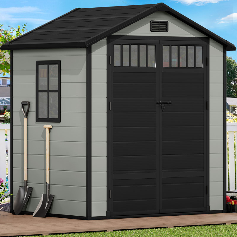 Balconera 6X4.4FT Outdoor Garden Shed, Bluish-Grey