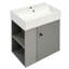 [Vidéo] Meuble-lavabo flottant moderne de 21,6 po avec lavabo en céramique - parfait pour les petites salles de bain, rangement à gauche-115898645