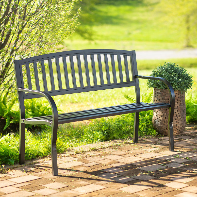 Banc arqué en métal noir