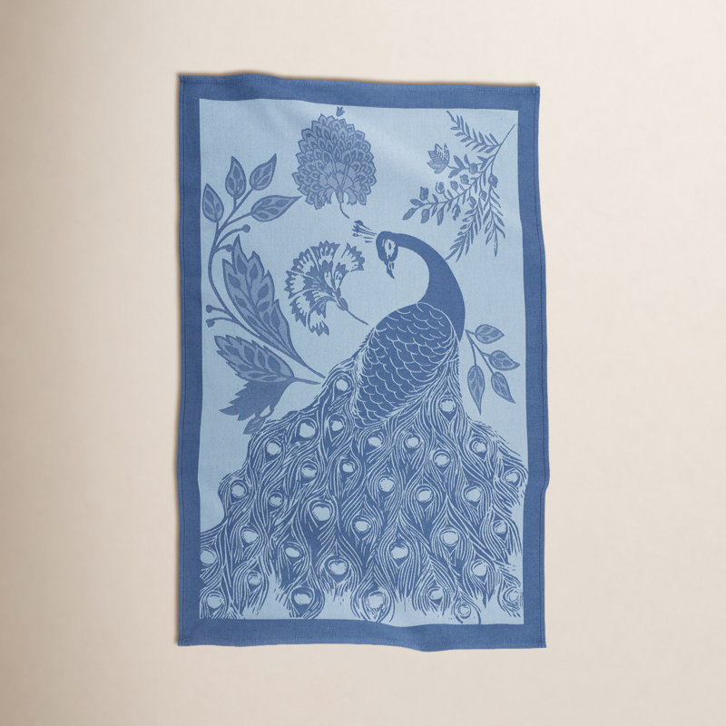 Anali Set Of 2 Jacquard Kitchen Towels, 19" X 30" - Peacock