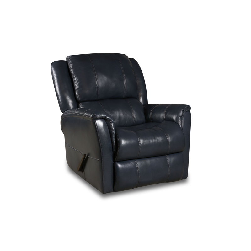 Dayari Upholstered Recliner, Blue Genuine Leather