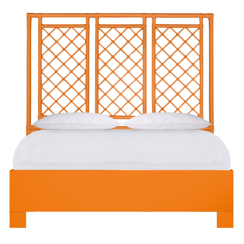 X & Diamond Low Profile Standard Bed, Queen, Citrus Orange