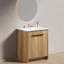 meuble-lavabo sur pied avec panneau rainuré 3D et lavabo en céramique intégré-130000302