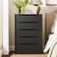 Commode 5 tiroirs en bois pour la chambre à coucher avec poignées encastrées et commode Nyeka-1385246017
