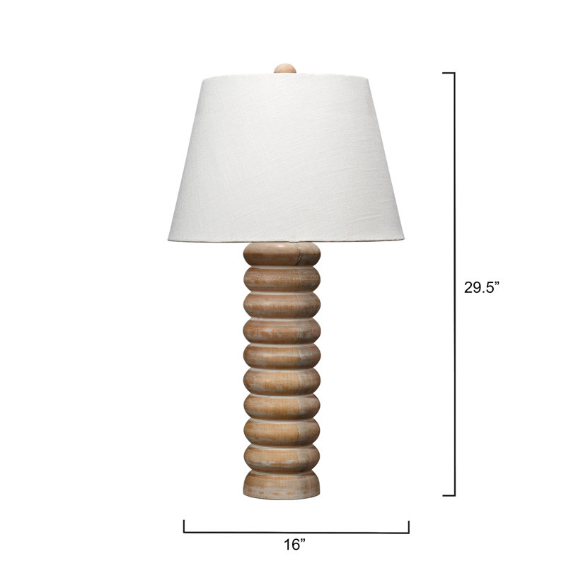 Abacus Table Lamp, Bleached Wood