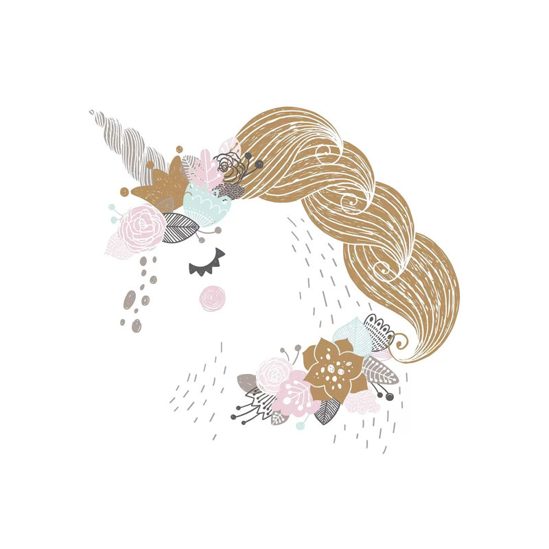 Super Unicorn Designs - Floral Unicorn by Pixy Paper - Wrapped Canvas Gallery-Wrapped Canvas Giclée, 66.04 cm H x 66.04 cm W