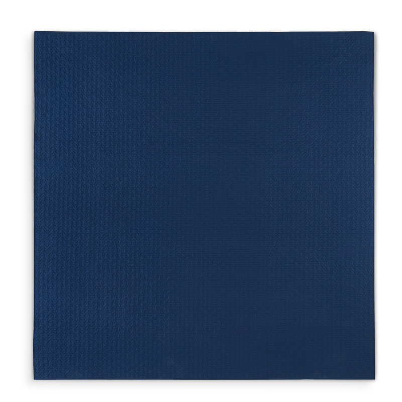 Navy Cotton King Quilt Set with Geometric Pattern