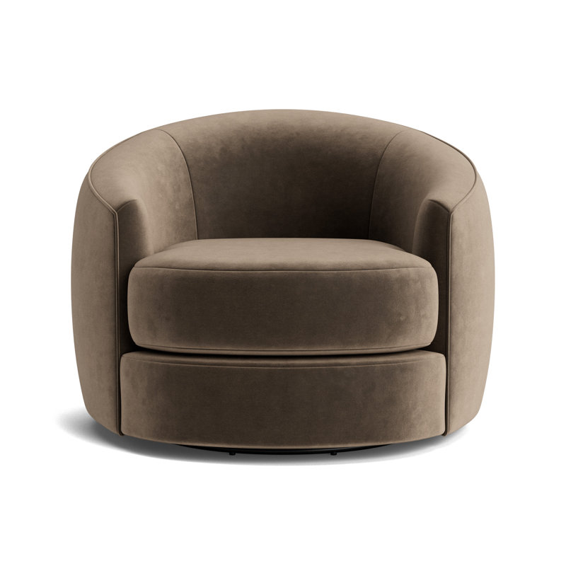 Giselle Full Swivel Chair, Performance Velvet - Otter