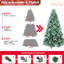 Arbre de Noël de 8 pi, couleur bleue, 2458 pointes, branche à charnières pour un démontage rapide, base en métal sécurisée teintée des Fêtes, branches faciles à assembler et décor renforcé