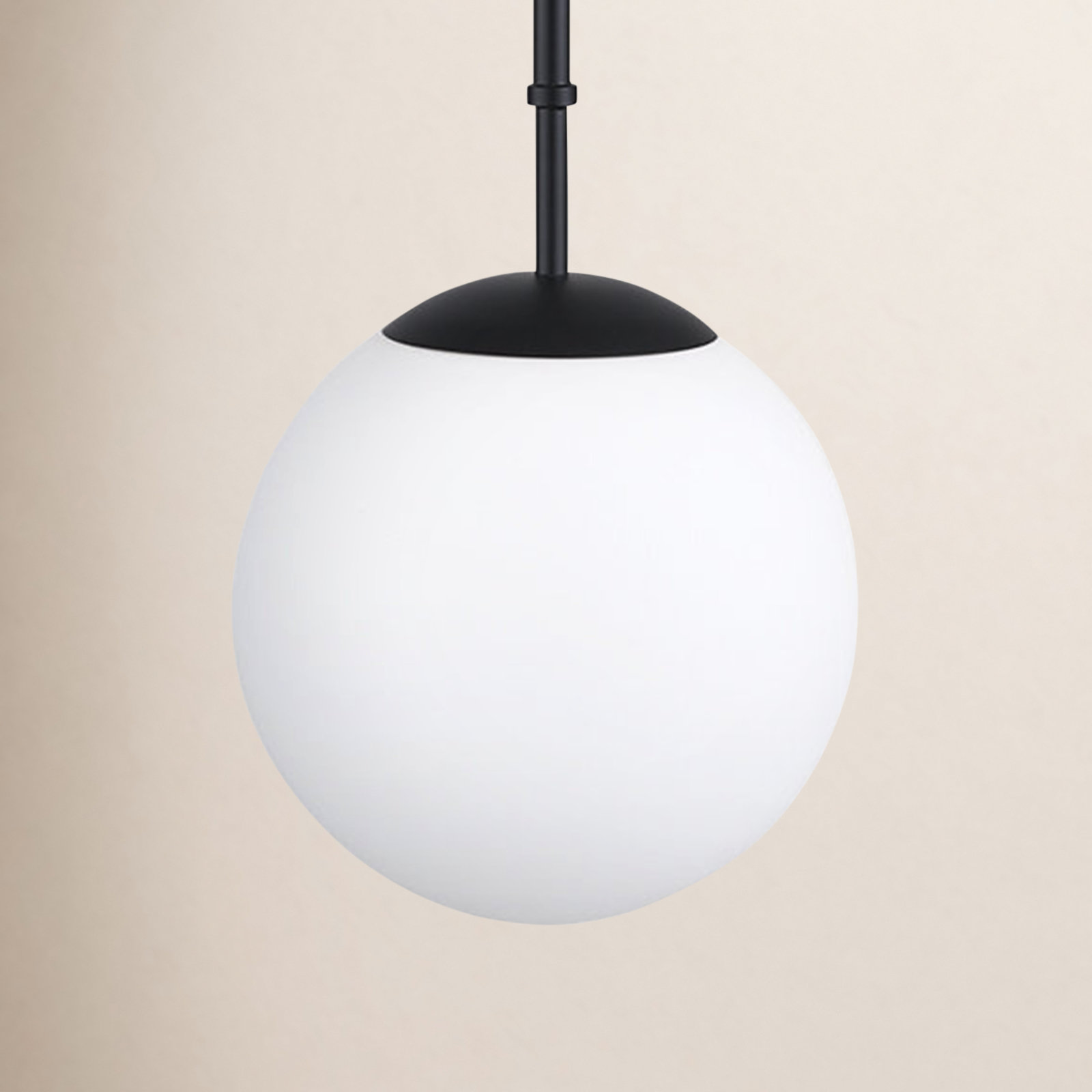 Single Light Glass Dimmable Pendant, Matte Black