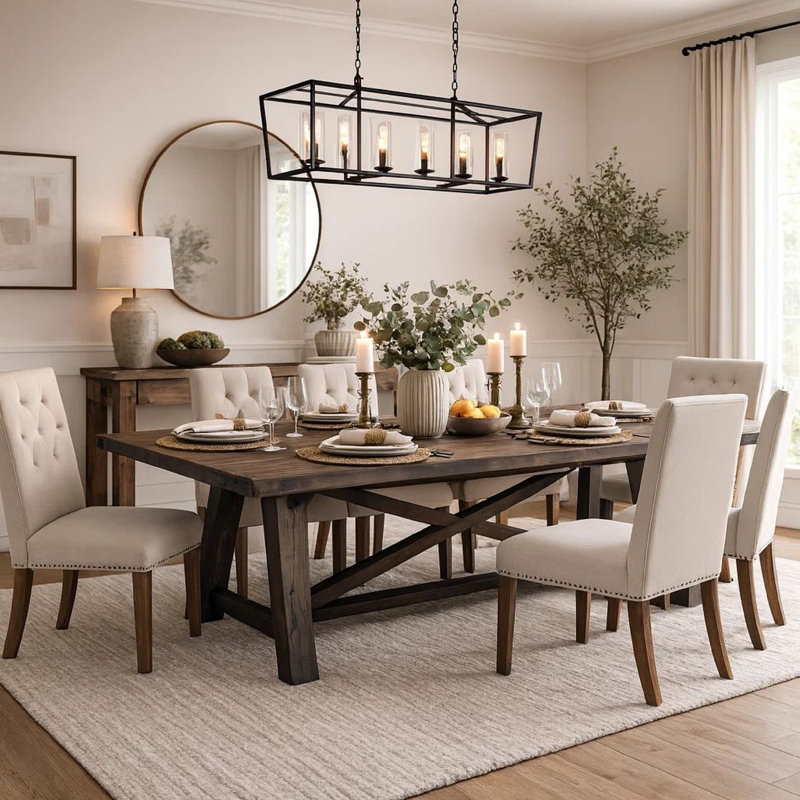 Lineberry Extendable Acacia Solid Wood Dining Table