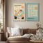 Reproduction d'art classique classique bleu sarcelle abstrait Mid-Century-71660110-71660106