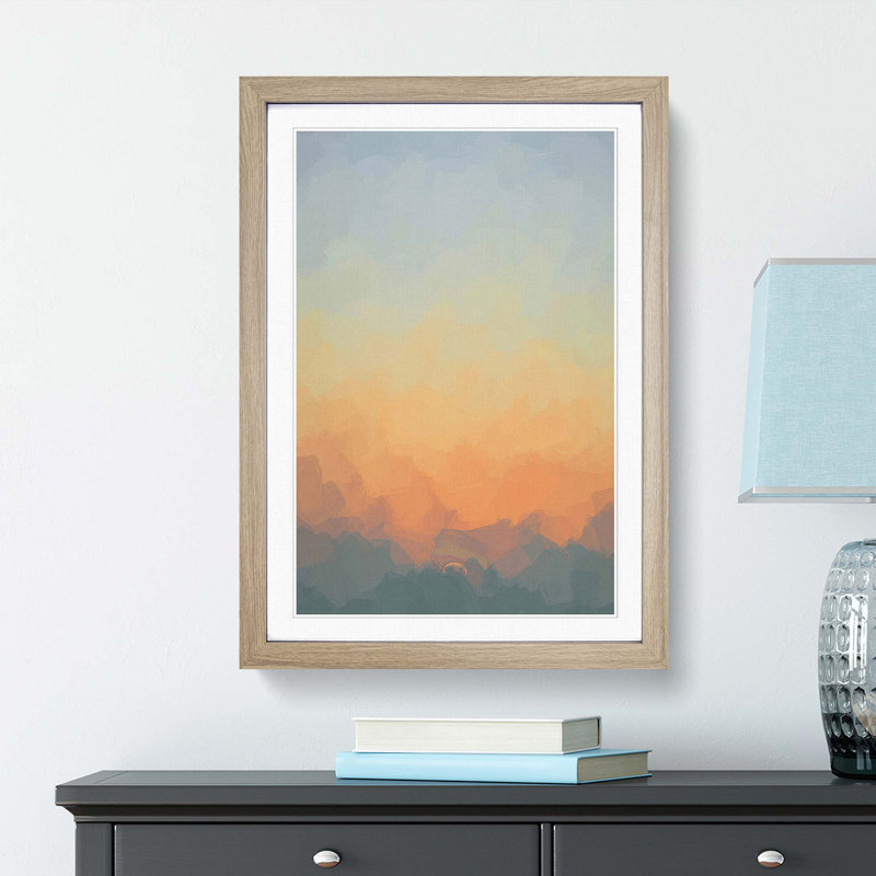Glorious Sunset - Picture Frame Graphic Art Print, Oak Framed, 65cm H x 48cm W x 2cm D