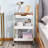 3-Tier Metal Utility Rolling Cart with Drawer & Wooden Table Top, Storage Cart White Trolley Kitchen Organizer Rolling Desk with Locking Wheels for Office, Classroom, Dorm, Bedroom-89259769