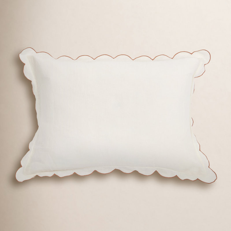 Kelly Linen Sham, Cream/Terra Cotta, Standard