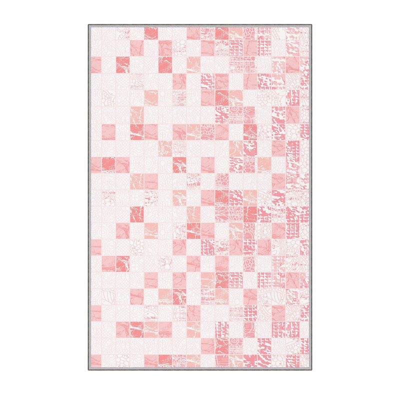 Stylish Woven Carpet, 5.6 x 7.5 Feet, 100% Polyester, 0.3 in Pile Height | Antibacterial, Non-Slip PVC Felt Dot Underside, Machine Washable | 3D Digital Printing, Durable & Easy to Maintain - Perfect for Any Room