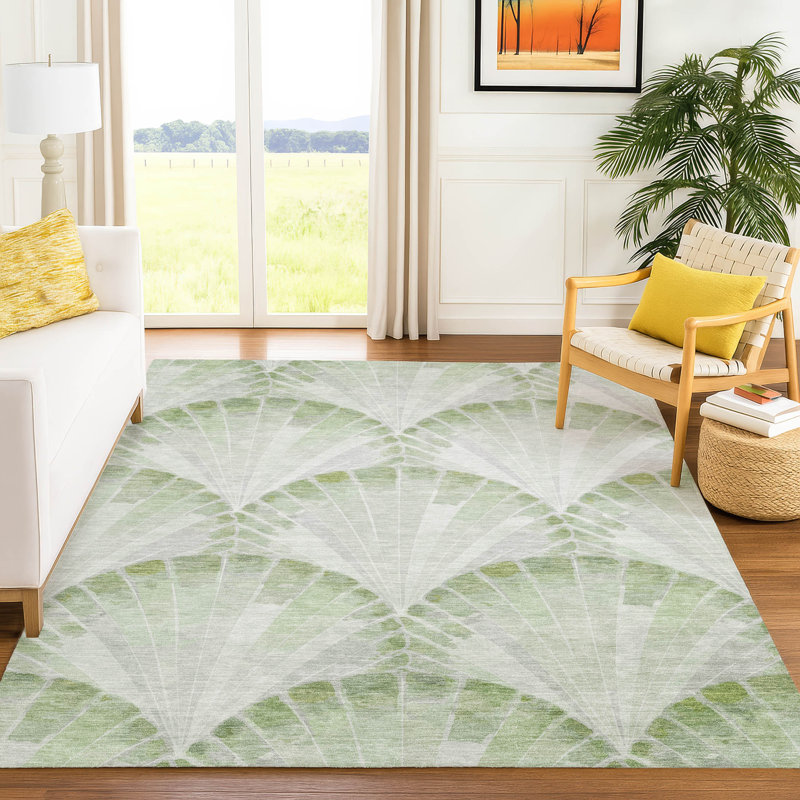 Tapis côtier intérieur / extérieur lavable à la machine Lanphear ACN2401, Rectangle 10 pi x 14 pi