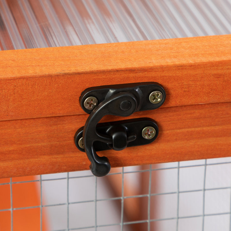Poulailler orange multifonctionnel comprenant un assemblage d'outils, une rampe coulissante et un filet ventilé pour la volaille extérieure Poulet innovant avec une construction Smart Planète, deux points d'entrée, une maniabilité à 360 °