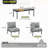 Metal 4-Person Patio Set, Outdoor Patio Furniture Set with 6'' Olefin Cushions-1892435687