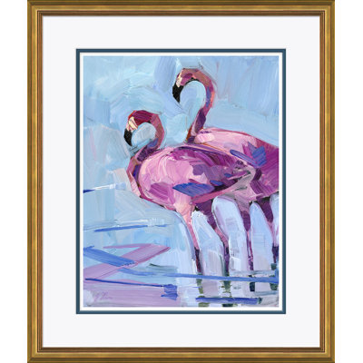 Flamingos Painting by Joseph Mota
