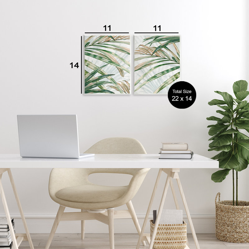 Ensemble de 2 plaques murales Impressions of Fronds, design par Alex Black