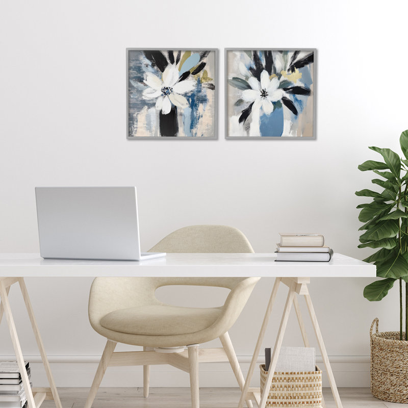 Ensemble de 2 giclées encadrées Timeless Florals, design par Mona Grace, Estampe numérique Farmhouse, H 12 po x l 12 po