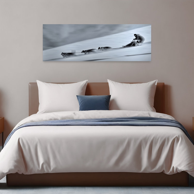 Speedy Sled Team by Dusan Ignac - Wrapped Canvas Panoramic Print, 40.64 cm H x 121.92 cm W
