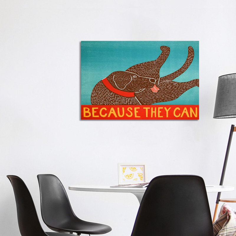 Because They Can, Choc by Stephen Huneck - Wrapped Canvas Print, 101.6 cm H x 66.04 cm W x 1.91 cm D
