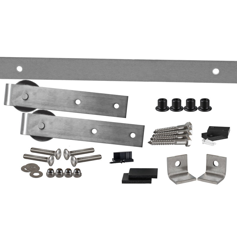 Ensemble de quincaillerie pour porte de grange simple 402, 60 po, Acier inoxydable brossé