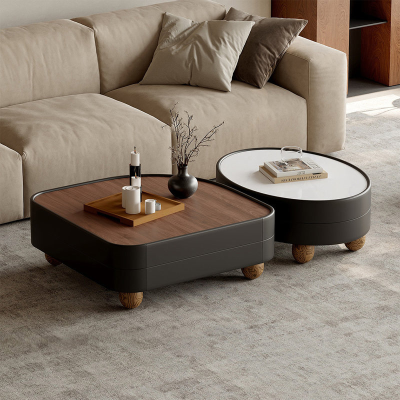 Ensemble de tables basses gigognes noyer