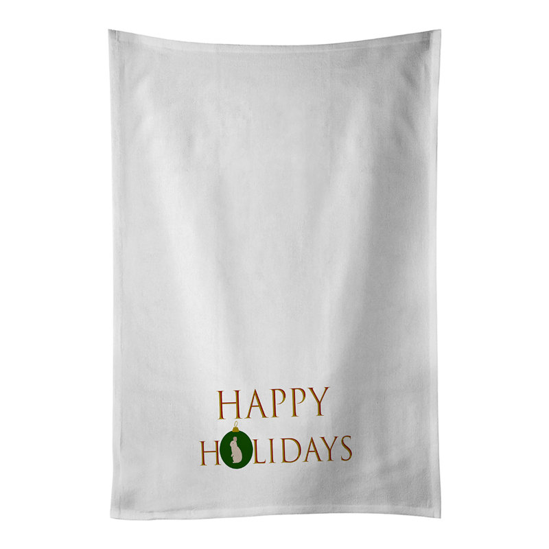 Lapins - Nouvelle-Zélande - Ensemble de 2 serviettes de cuisine White Happy Rabbit
