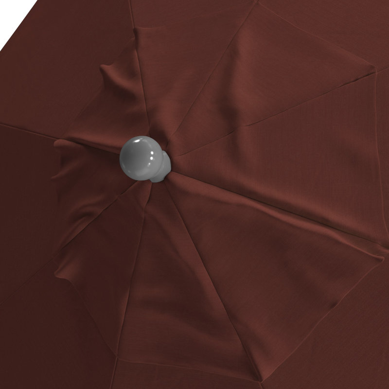 Parasol de marché Sunbrella 11 pi Lawston, Toile Toile Sunbrella® au henné, Silver Anodized