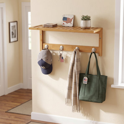 Solid Wood 4 - Hook Coat Rack