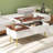 Lift Top Coffee Table w/ Split Top & 2 Hidden Compartments Tapered Metal Legs-1220208424